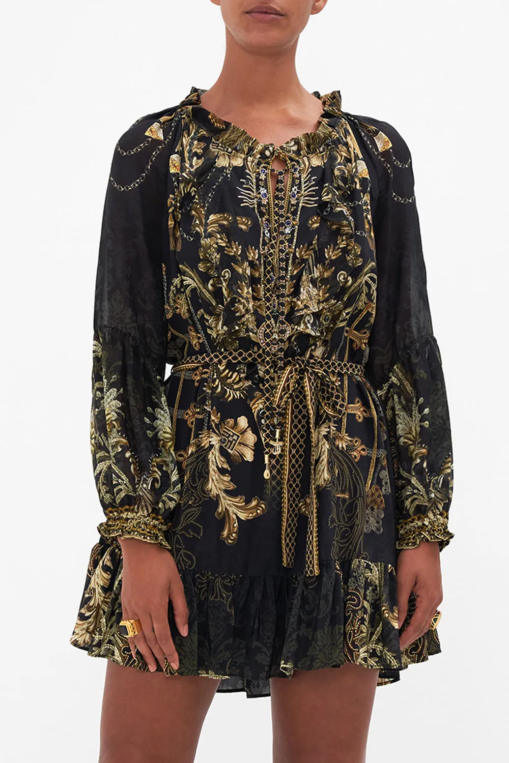 MINI RUFFLE TRAPEZE DRESS THE NIGHT IS NOIR sold by Camilla product image thumbnail 5