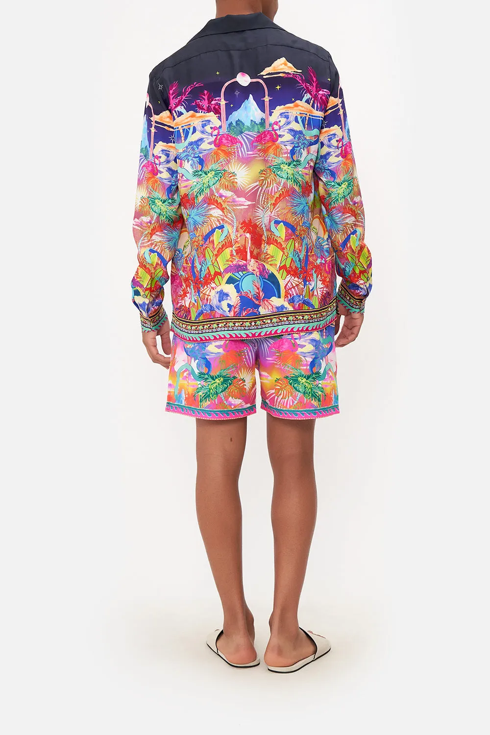 LONG SLEEVE CAMP COLLARED SHIRT FLIGHT OF THE FLAMINGO sold by Camilla product image thumbnail 2