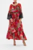 LONG DRESS WITH GATHERED BELL SLEEVE HEART LIKE A WILDFLOWER sold by Camilla