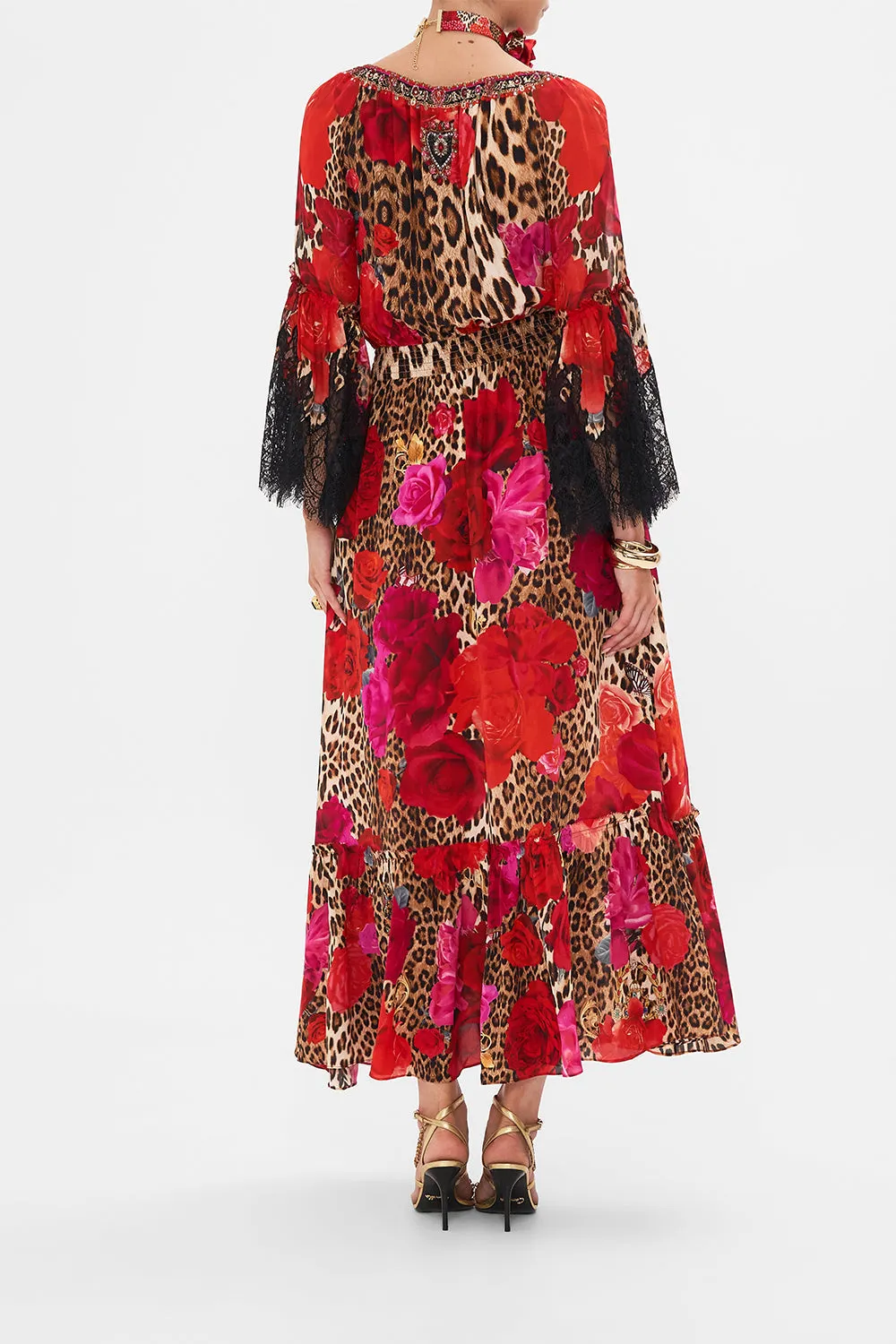 LONG DRESS WITH GATHERED BELL SLEEVE HEART LIKE A WILDFLOWER sold by Camilla product image thumbnail 2