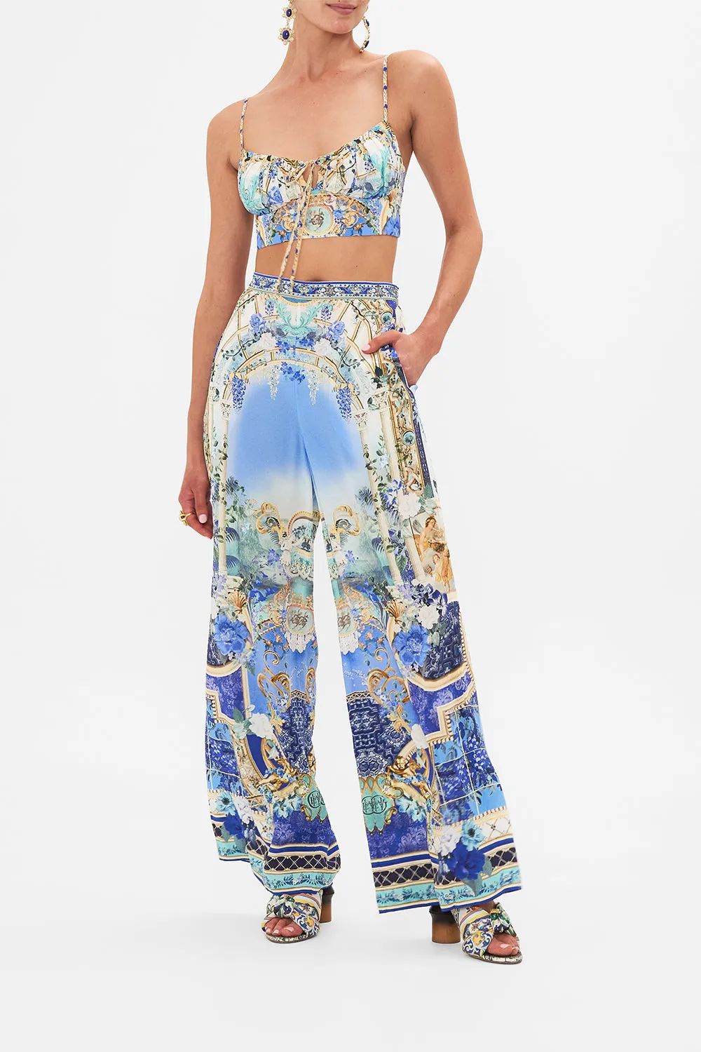 MINIMAL WIDE LEG PANT VIEWS OF VESUVIUS sold by Camilla