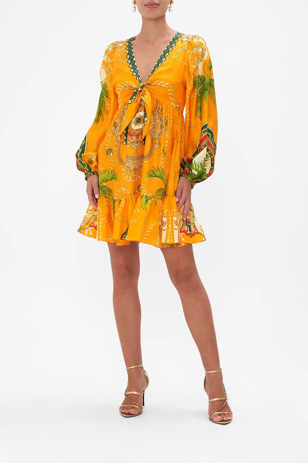 SHORT TIE FRONT BLOUSON DRESS DANCING WITH THE BULLS sold by Camilla