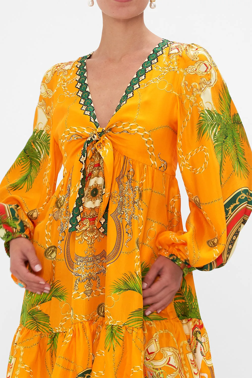 SHORT TIE FRONT BLOUSON DRESS DANCING WITH THE BULLS sold by Camilla product image thumbnail 5