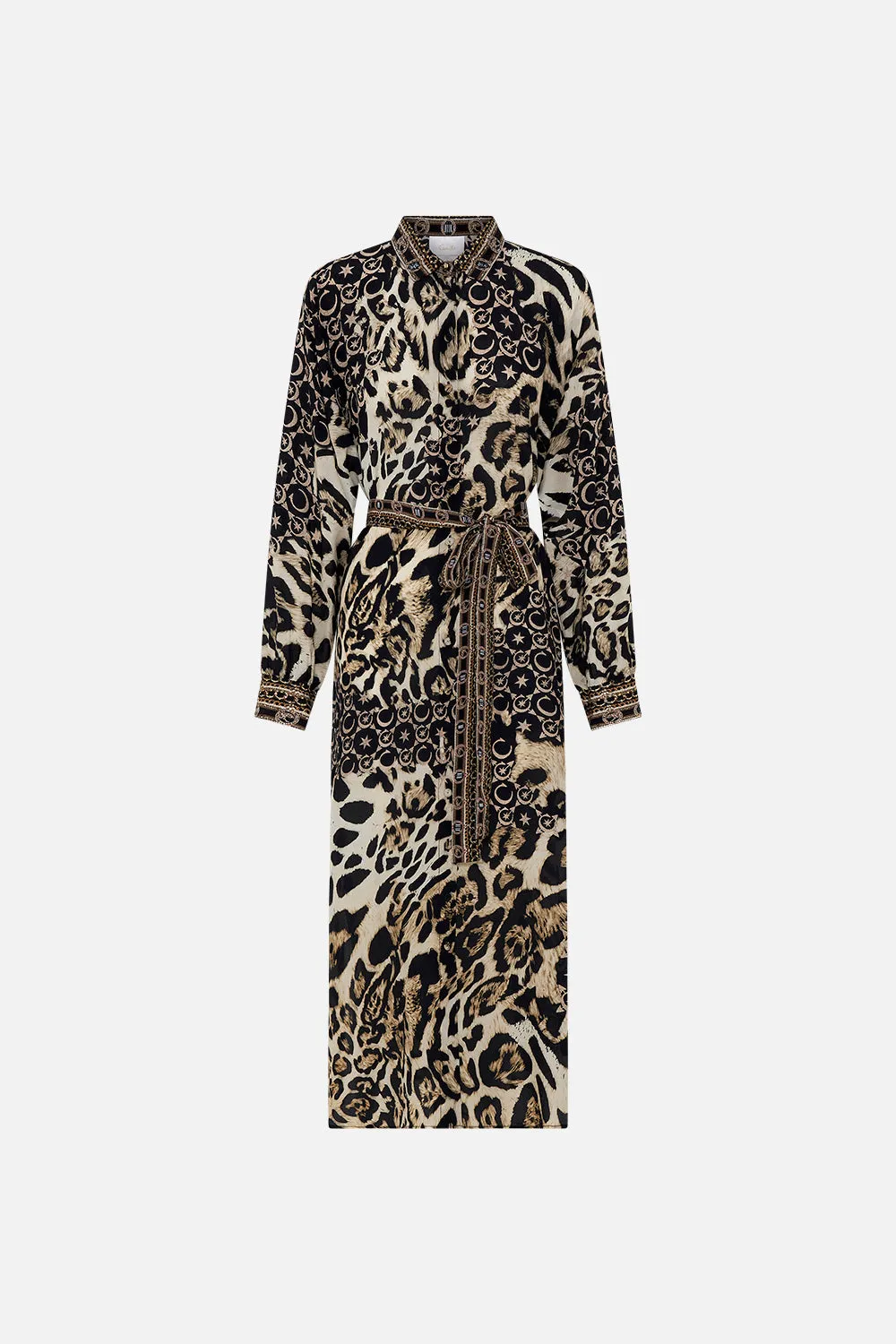 COLLARED BUTTON THROUGH DRESS WITH JERSEY CUFF WILDCAT SOIREE sold by Camilla product image thumbnail 3