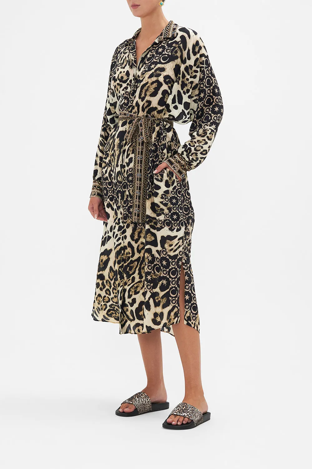 COLLARED BUTTON THROUGH DRESS WITH JERSEY CUFF WILDCAT SOIREE sold by Camilla product image thumbnail 4