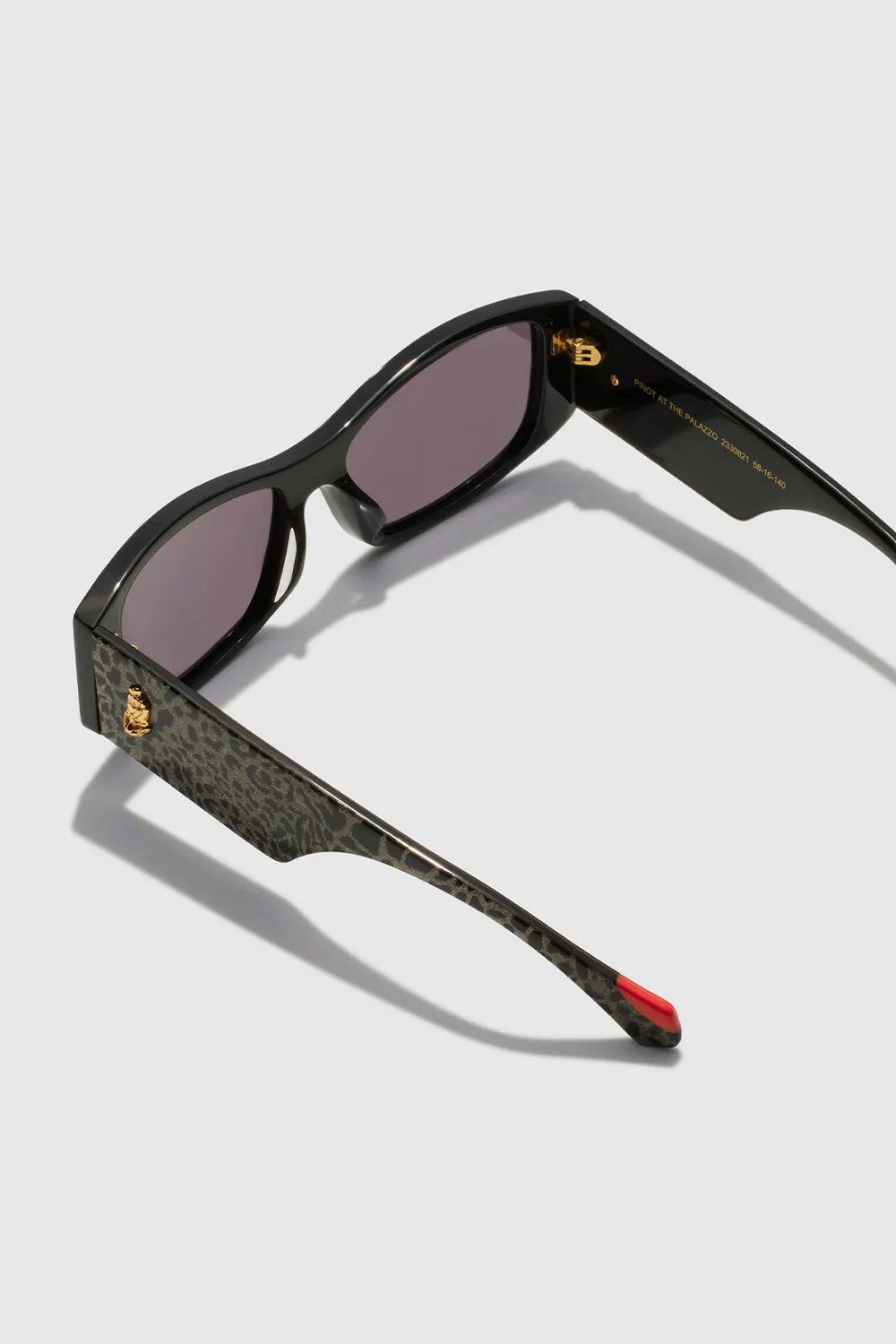 PINOT AT THE PALAZZO SUNGLASSES BLACK / BROWN GLITTER LEOPARD sold by Camilla product image thumbnail 3