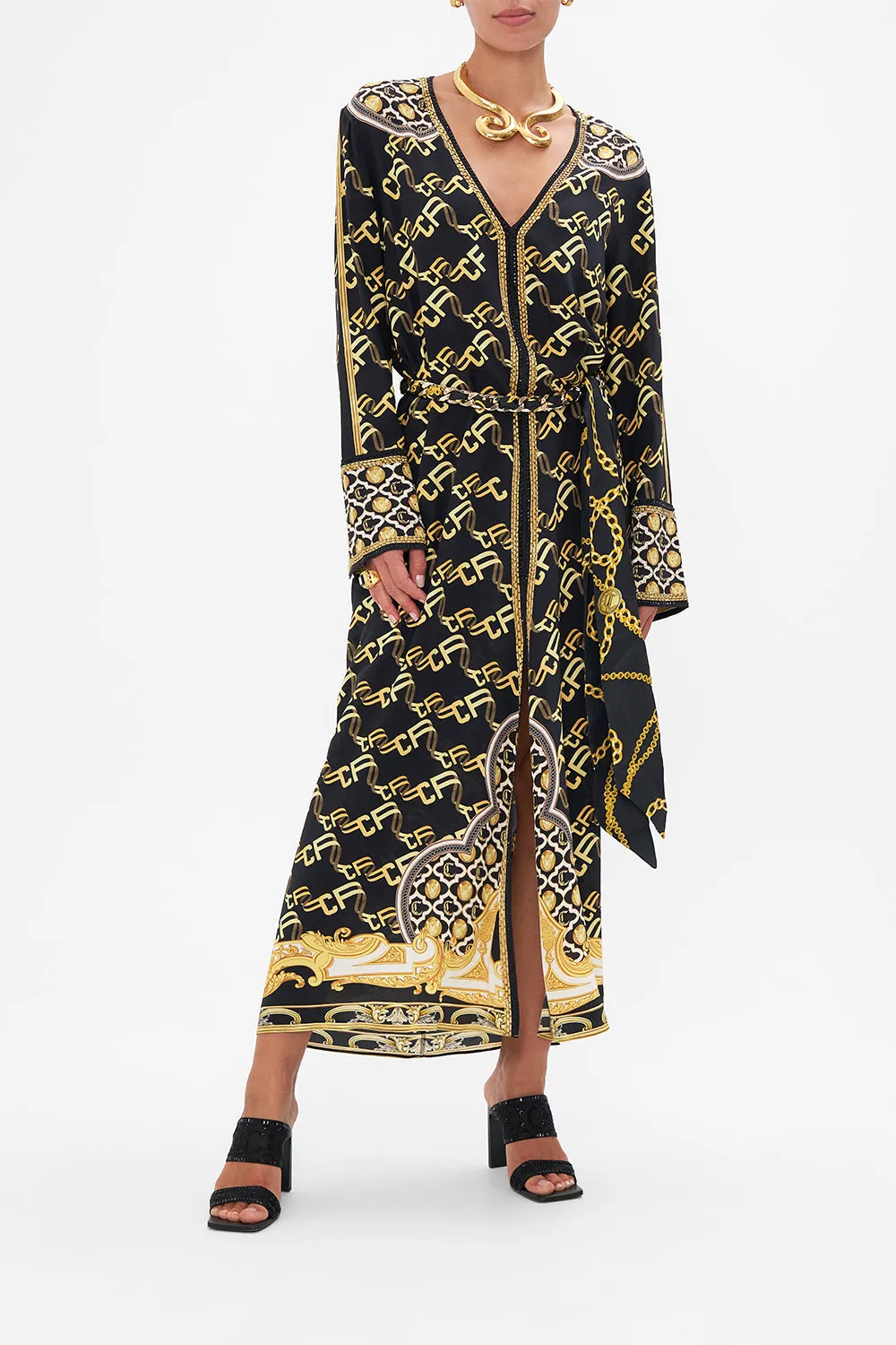 DRAPED BACK LONG SLEEVE DRESS TETHER ME NOT sold by Camilla