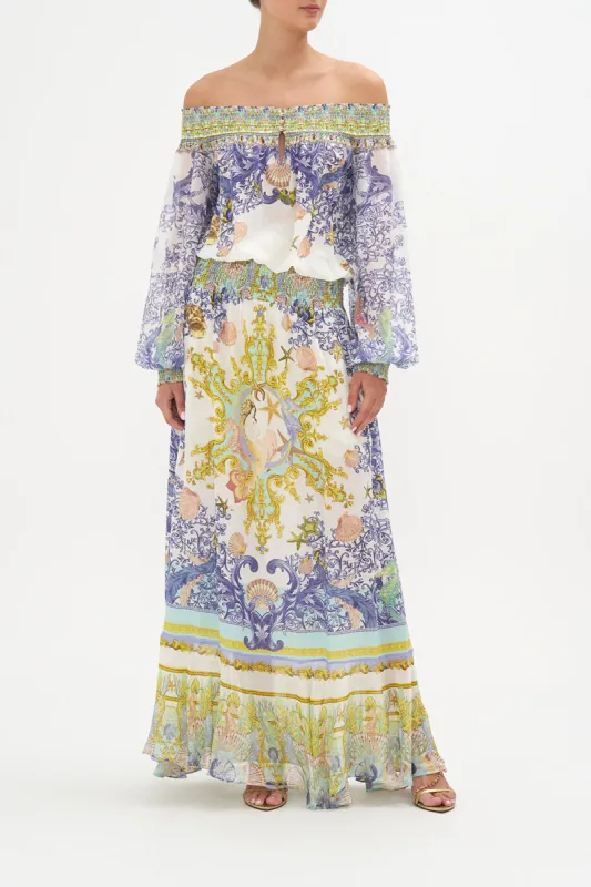 OFF SHOULDER SHIRRED DRESS STAR OF THE SEA sold by Camilla