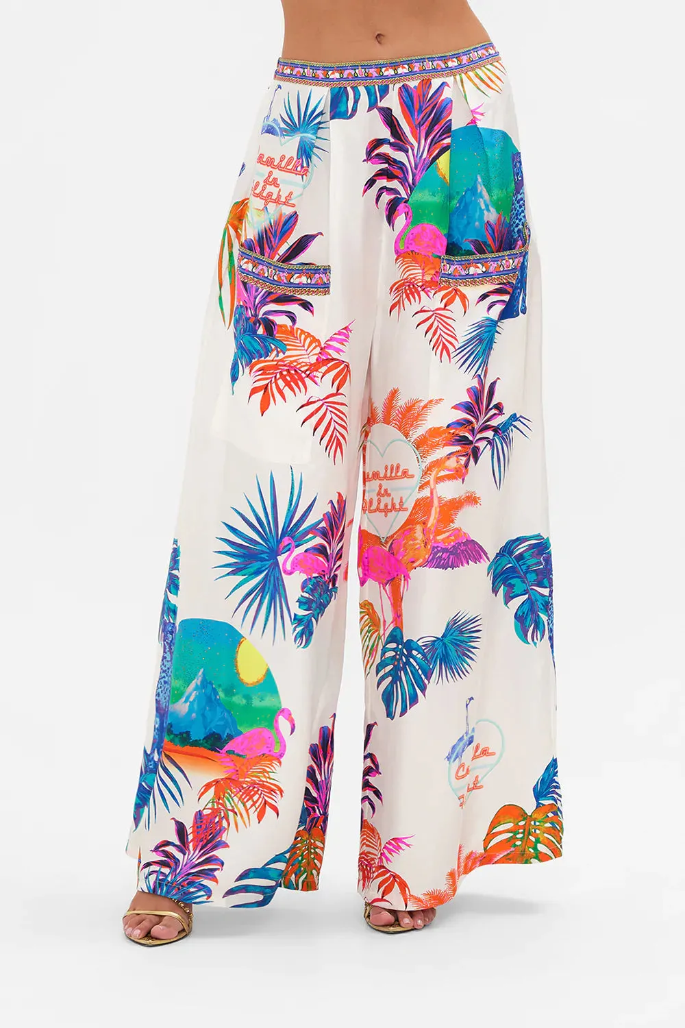 WIDE LEG TROUSER WITH FRONT POCKETS FLAMENCO FLAMINGO sold by Camilla product image thumbnail 5