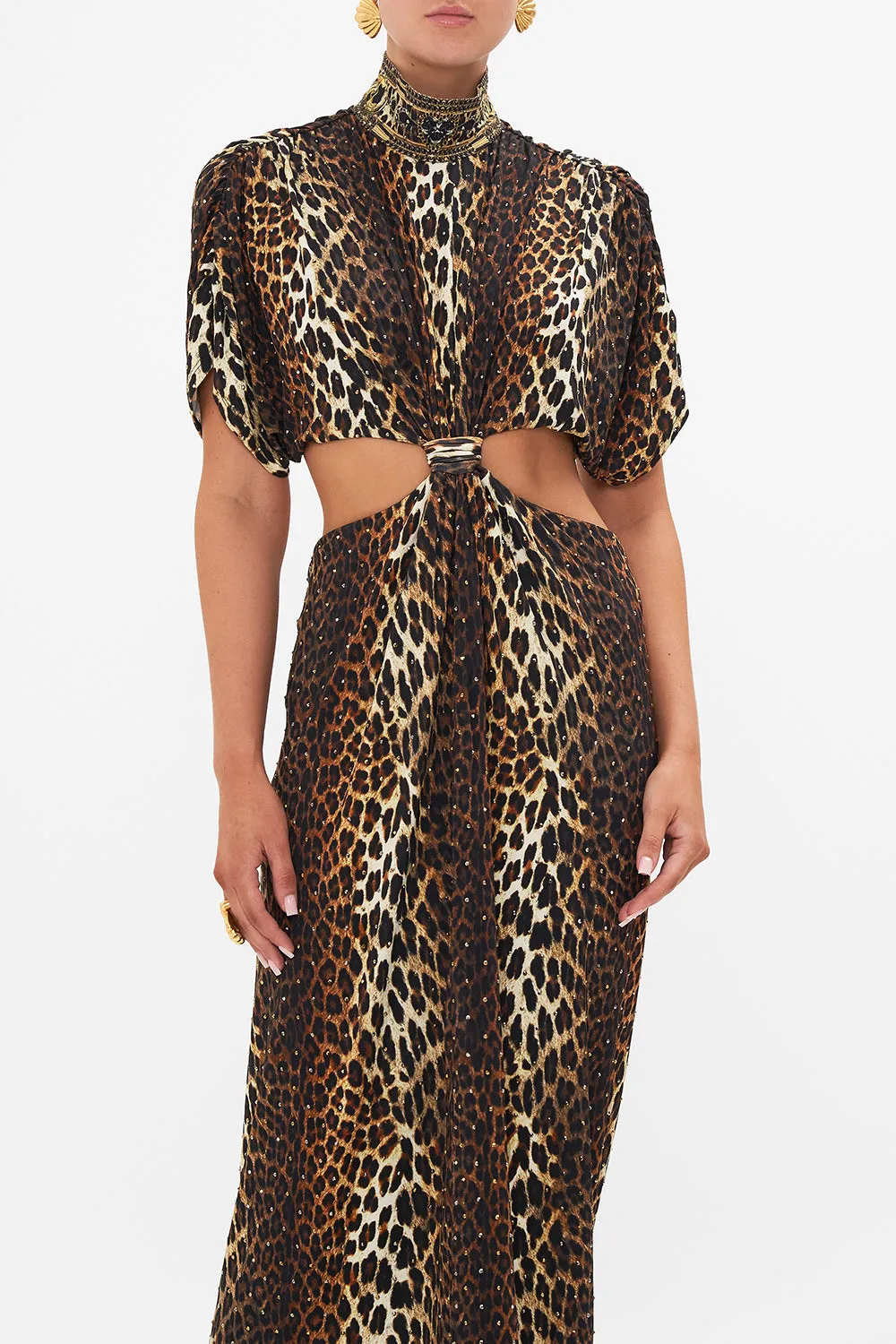 HIGH NECK TWIST CUT OUT JERSEY DRESS AMSTERGLAM sold by Camilla product image thumbnail 5