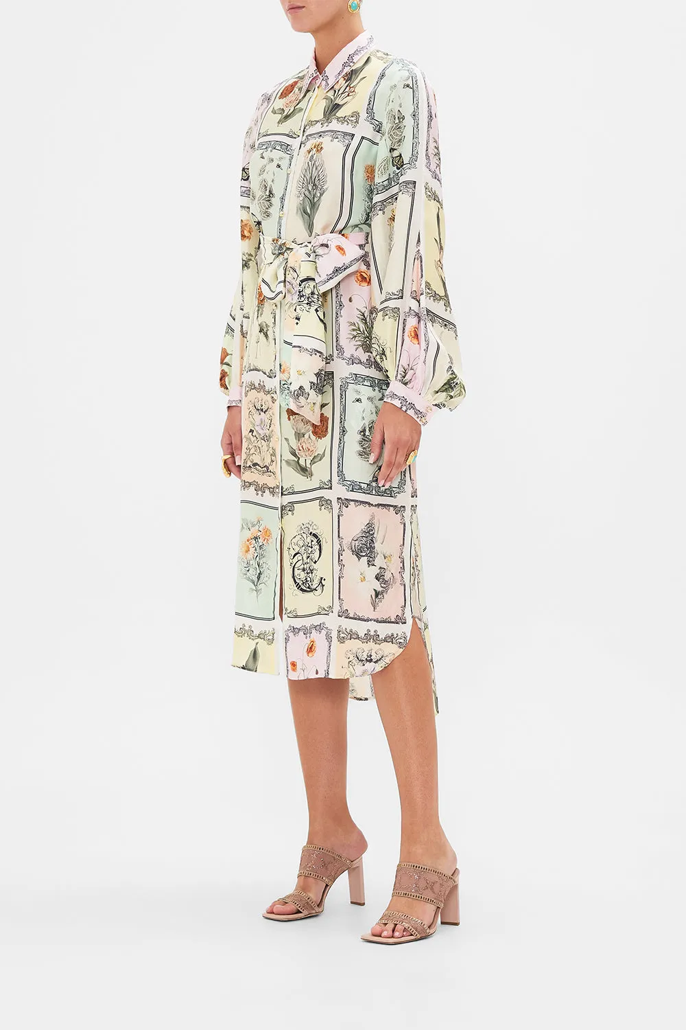 HIGH LOW MIDI SHIRT DRESS LONG LIVE LETTERPRESS sold by Camilla product image thumbnail 4