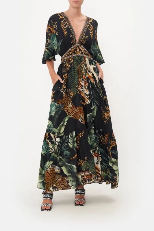 WAISTED DRESS WITH HEM RUFFLE EASY TIGER sold by Camilla