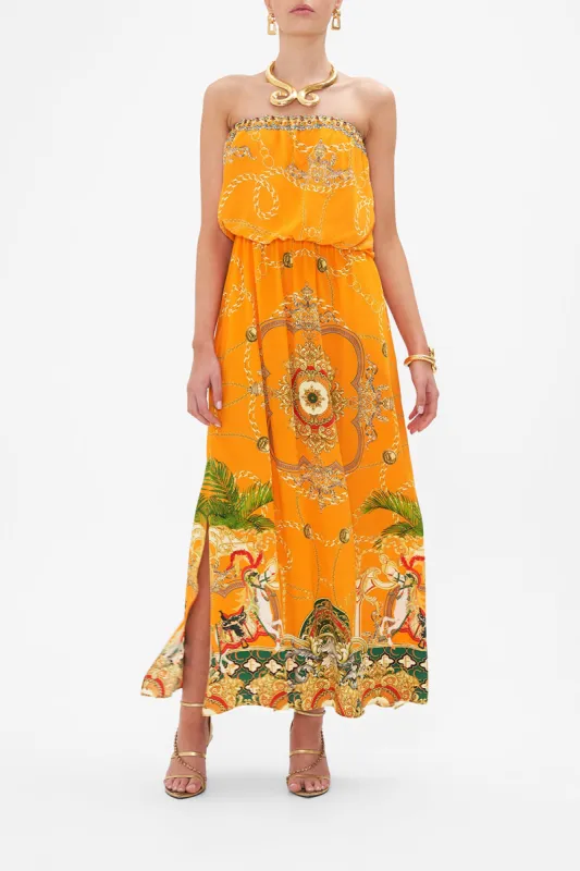 STRAPLESS BLOUSON DRESS DANCING WITH THE BULLS made by Camilla