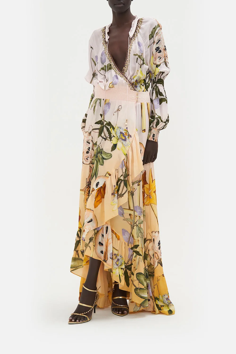 BLOUSON SLEEVE WRAP DRESS ORIGINAL SIN sold by Camilla