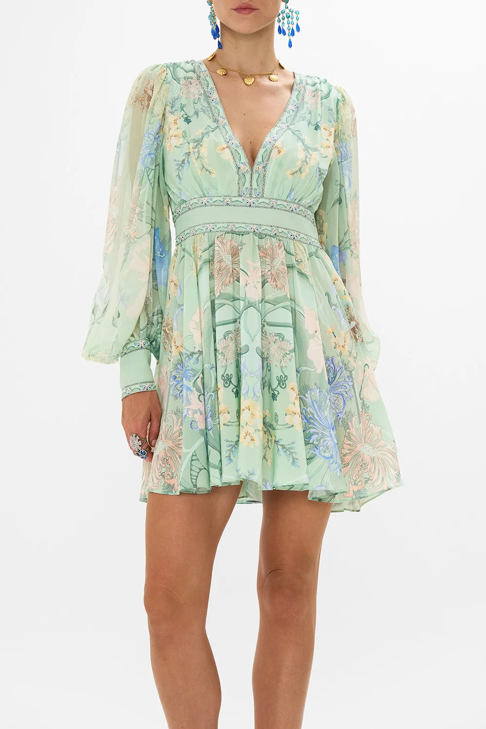 SHORT DRESS WITH BLOUSON SLEEVE DREAMING IN DUTCH sold by Camilla product image thumbnail 5