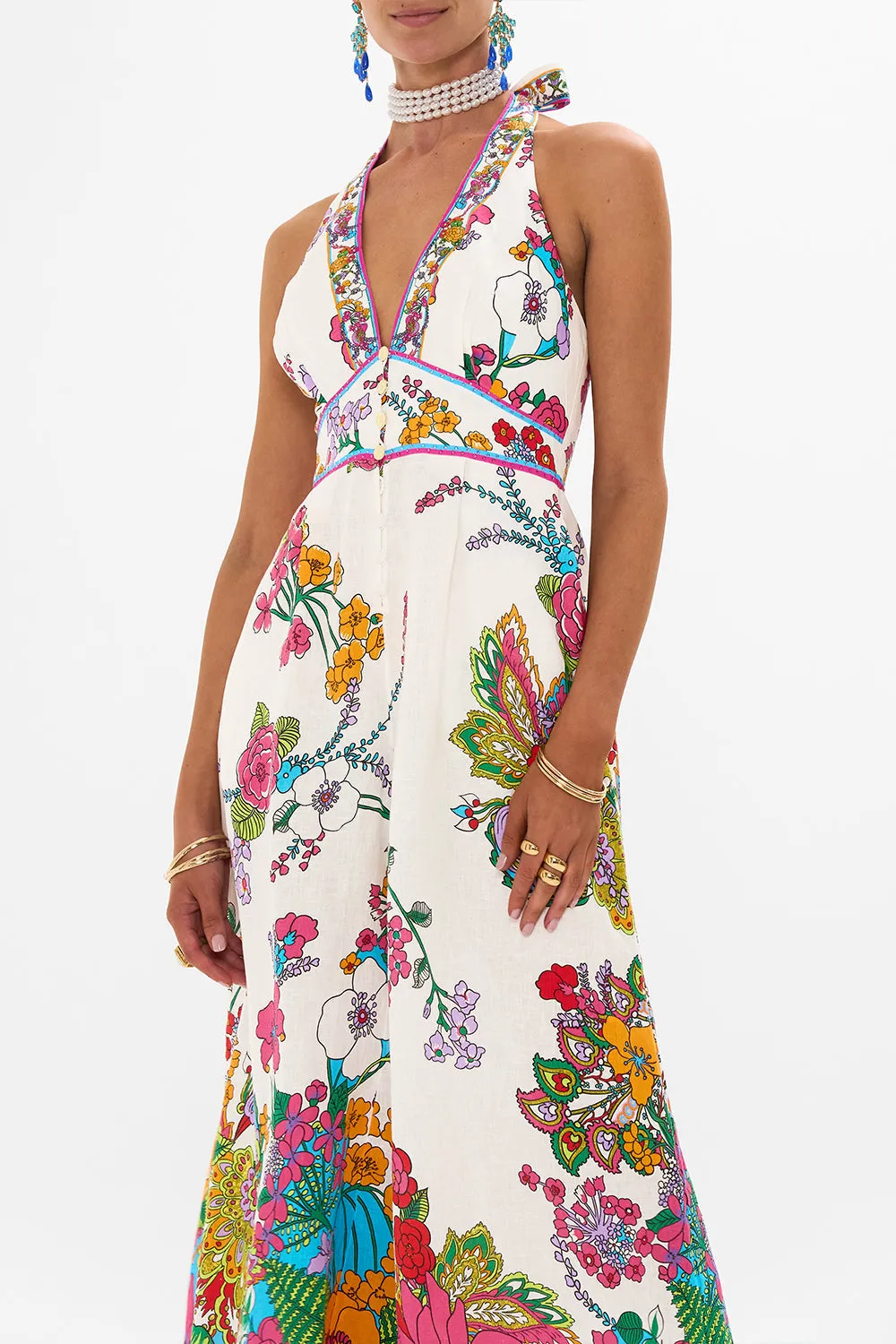 HALTERNECK JUMPSUIT WITH TIE NECK COSMIC PRAIRIE sold by Camilla product image thumbnail 5