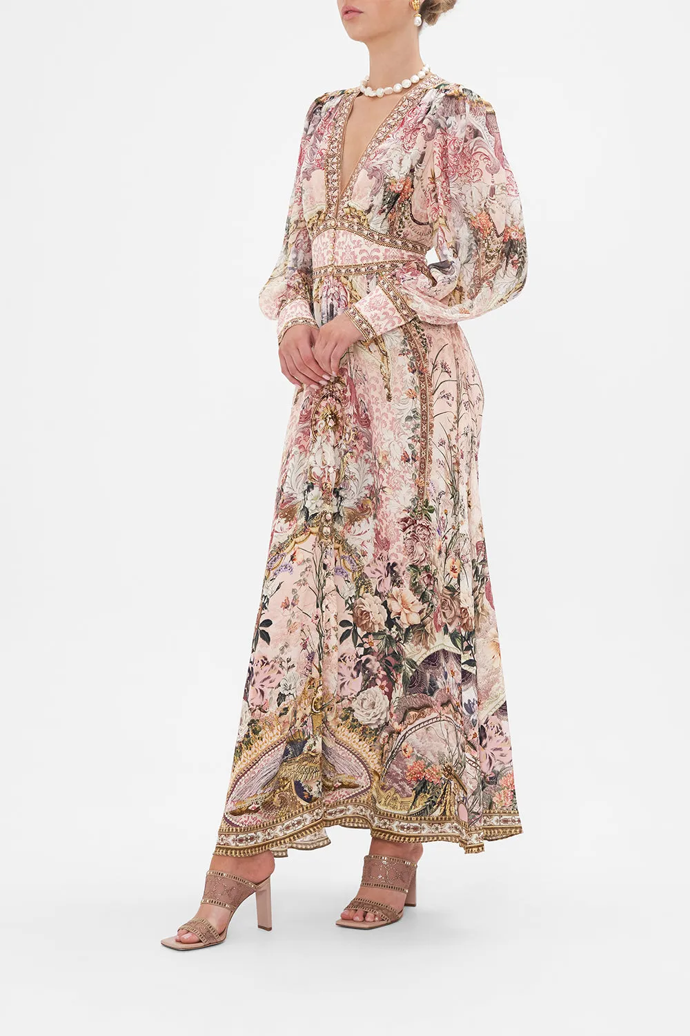 SHAPED WAISTBAND DRESS WITH GATHERED SLEEVES KISSED BY THE PRINCE sold by Camilla product image thumbnail 4