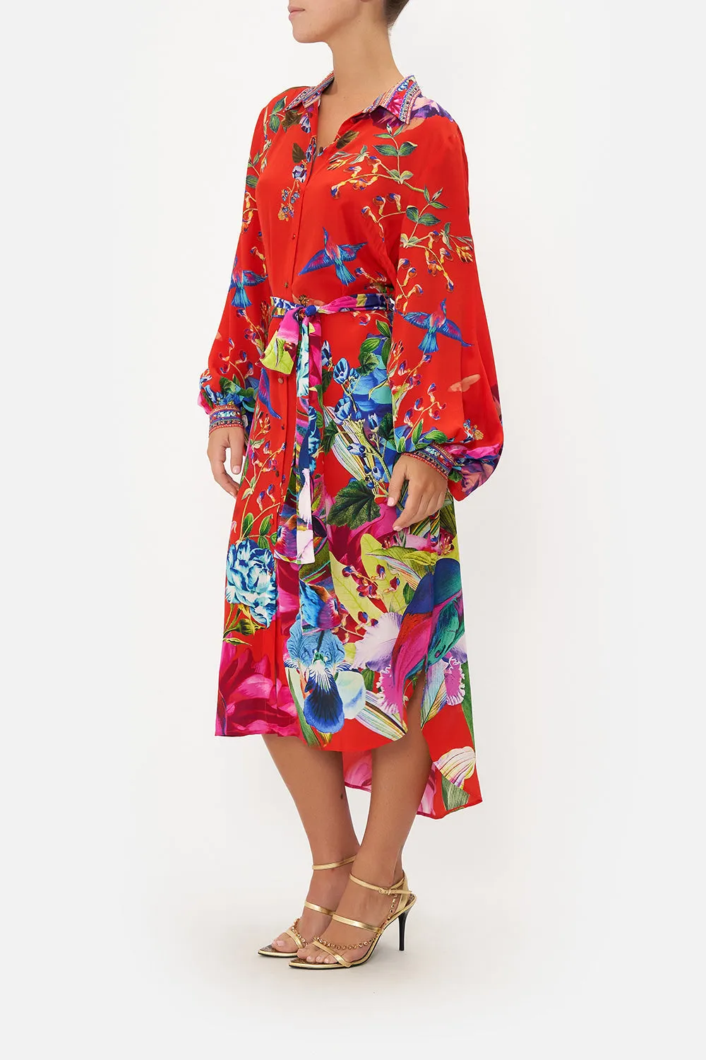 HIGH LOW MIDI SHIRT DRESS BIRDS OF A FEATHER sold by Camilla product image thumbnail 4