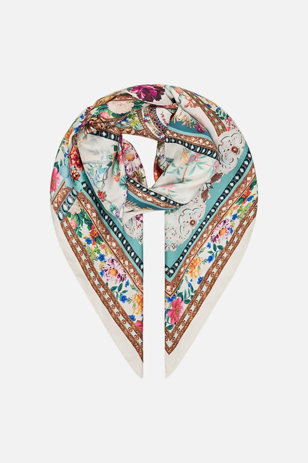 SILK SQUARE SCARF PLUMES AND PARTERRES sold by Camilla