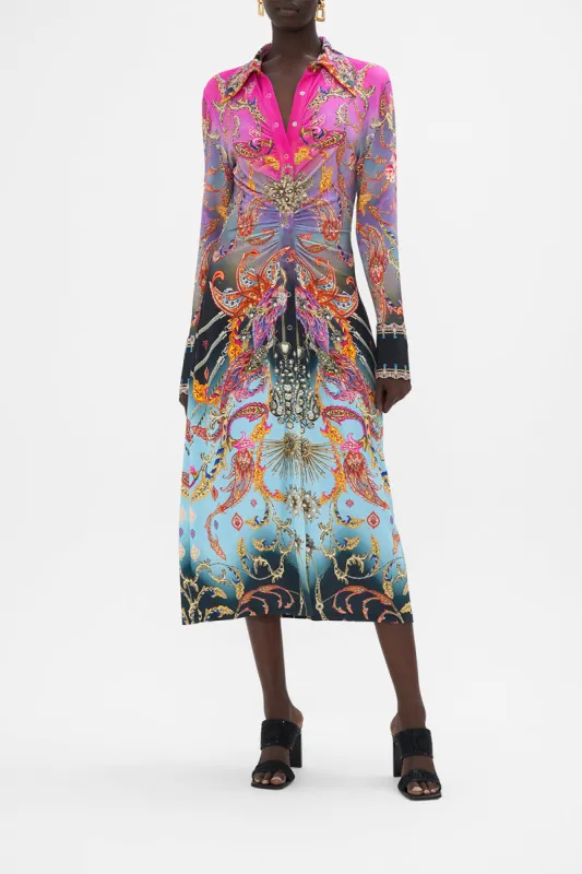 JERSEY MIDI SHIRT DRESS WHAT LIES BENEATH sold by Camilla