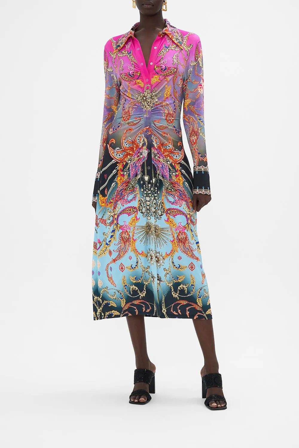 JERSEY MIDI SHIRT DRESS WHAT LIES BENEATH sold by Camilla