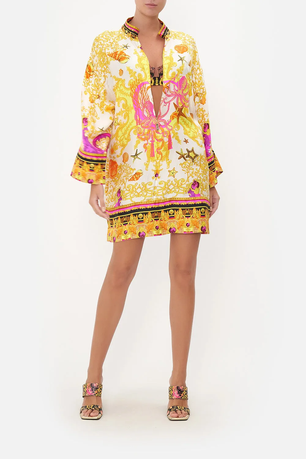 ZIP FRONT SHIRT DRESS SQUID SQUAD sold by Camilla