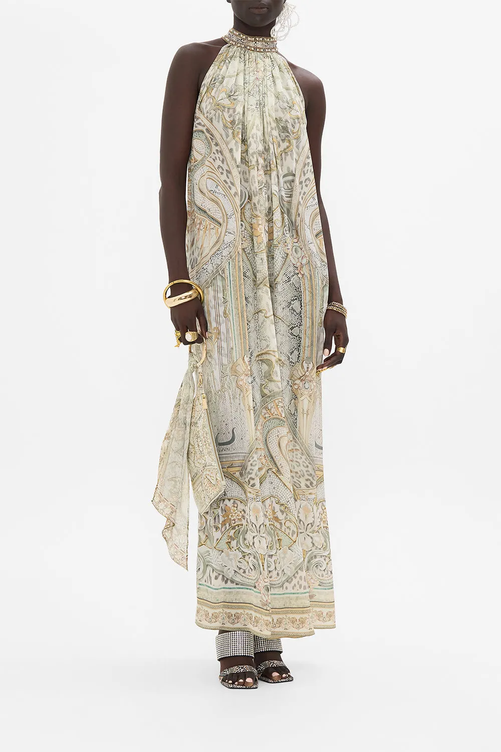 TIE NECK LONG DRESS IVORY TOWER TALES sold by Camilla