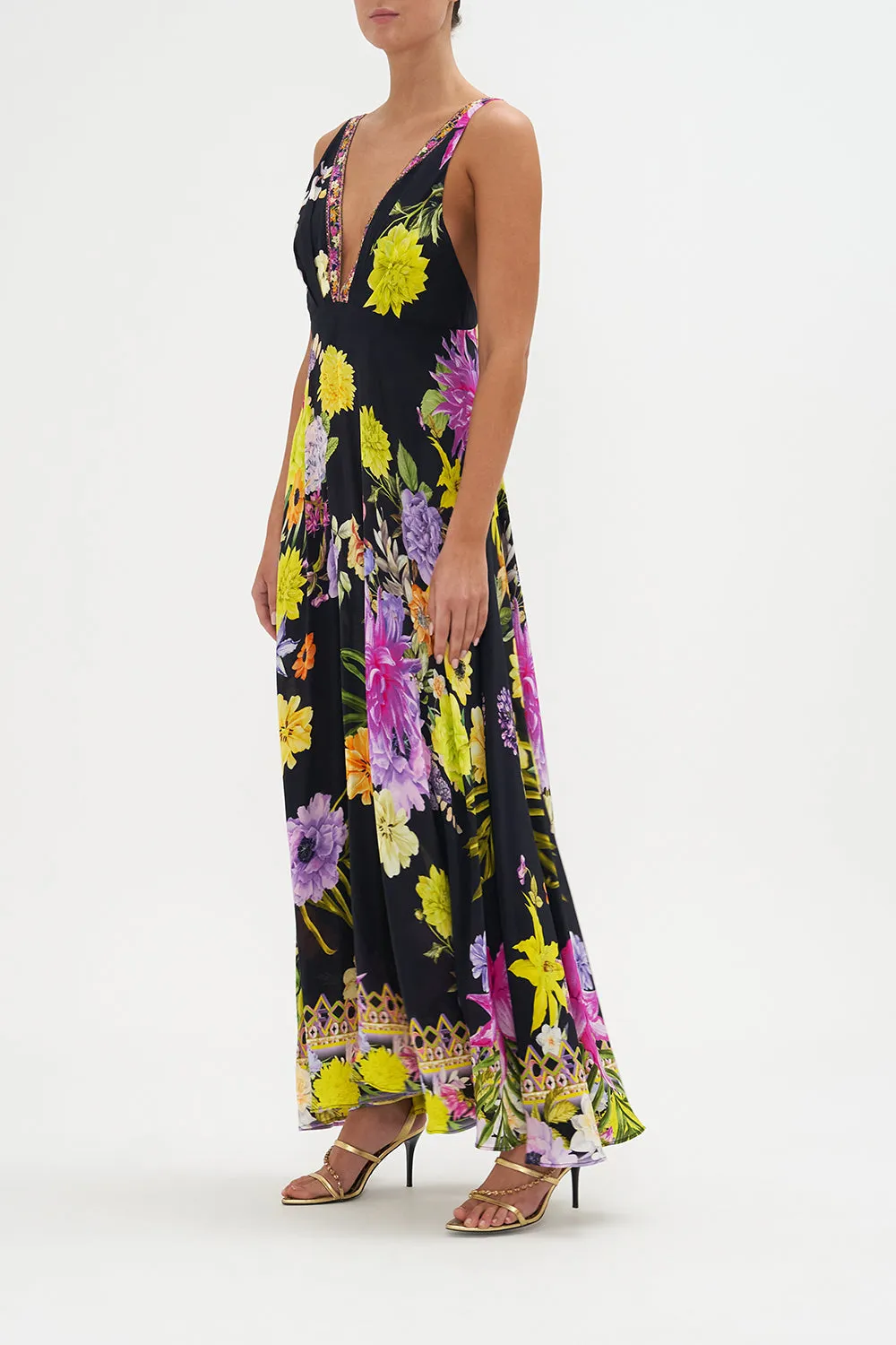 PLUNGE NECK MAXI DRESS PEACE BE WITH YOU sold by Camilla product image thumbnail 4