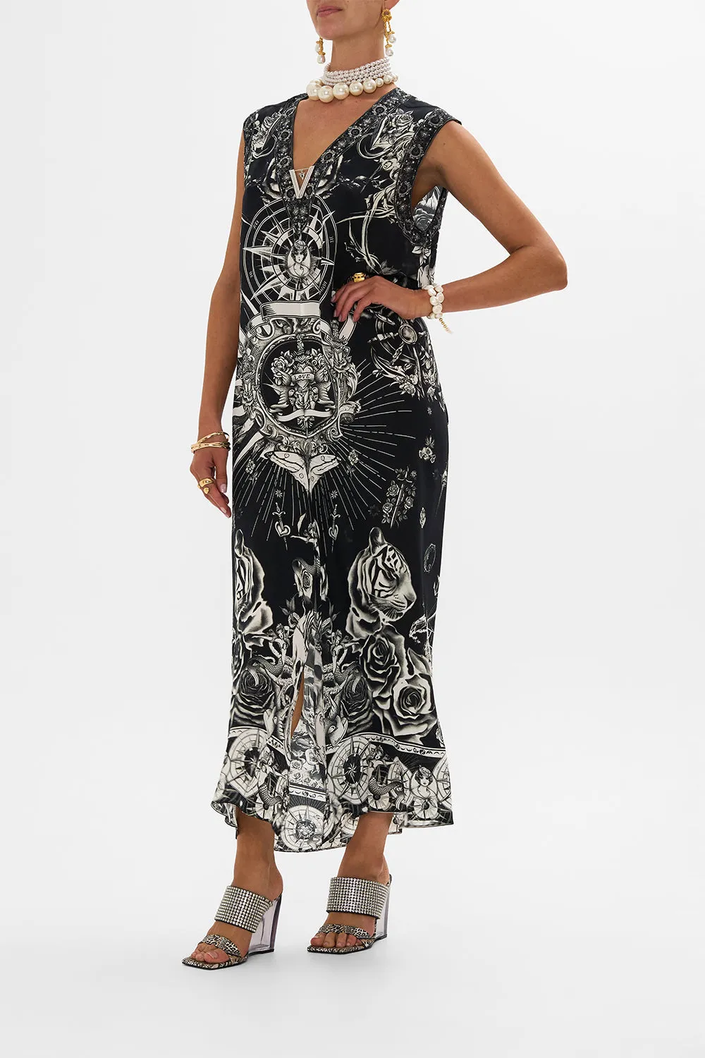 SLEEVELESS DRAPE BACK DRESS TALES OF TATTOO sold by Camilla product image thumbnail 4