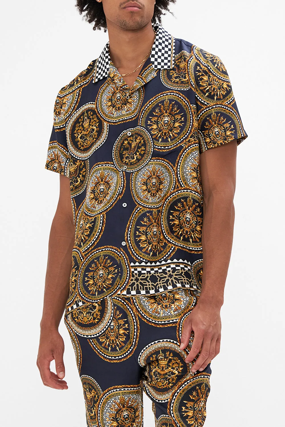 SHORT SLEEVE CAMP COLLARED SHIRT DUOMO KALEIDO sold by Camilla product image thumbnail 5