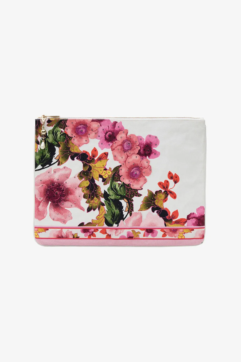 LARGE CANVAS CLUTCH PRETTY AS A POPPY sold by Camilla