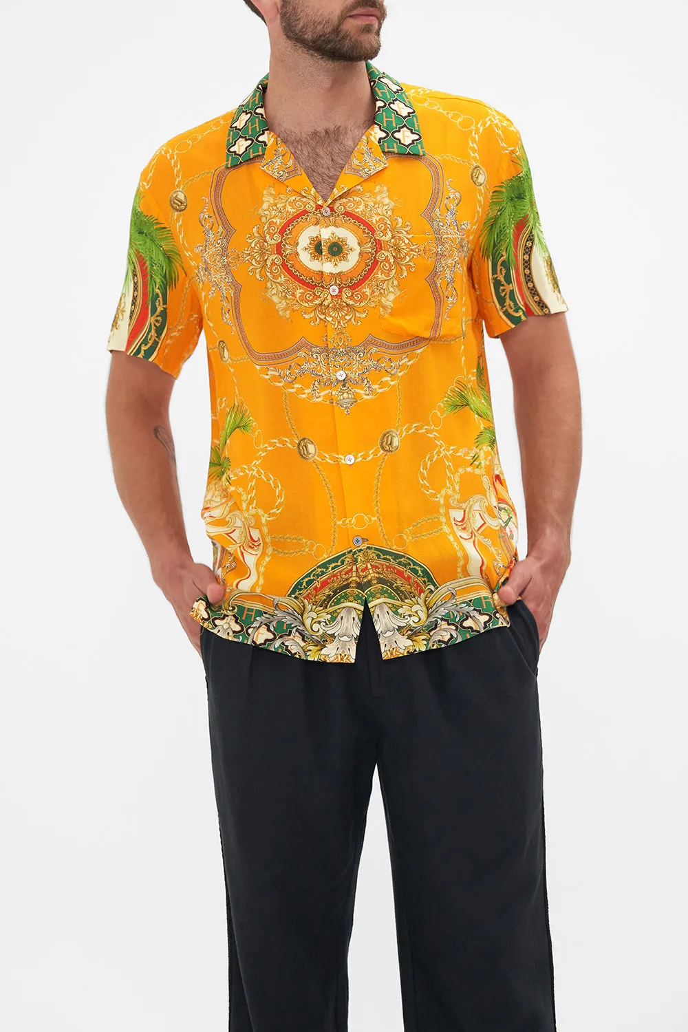 SHORT SLEEVE CAMP COLLARED SHIRT DANCING WITH THE BULLS sold by Camilla product image thumbnail 5