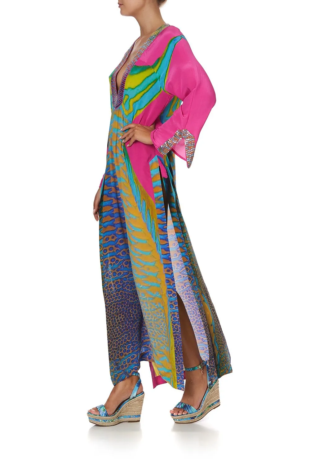 V NECK LONG DRESS WITH SIDE SPLIT PARROT sold by Camilla product image thumbnail 4
