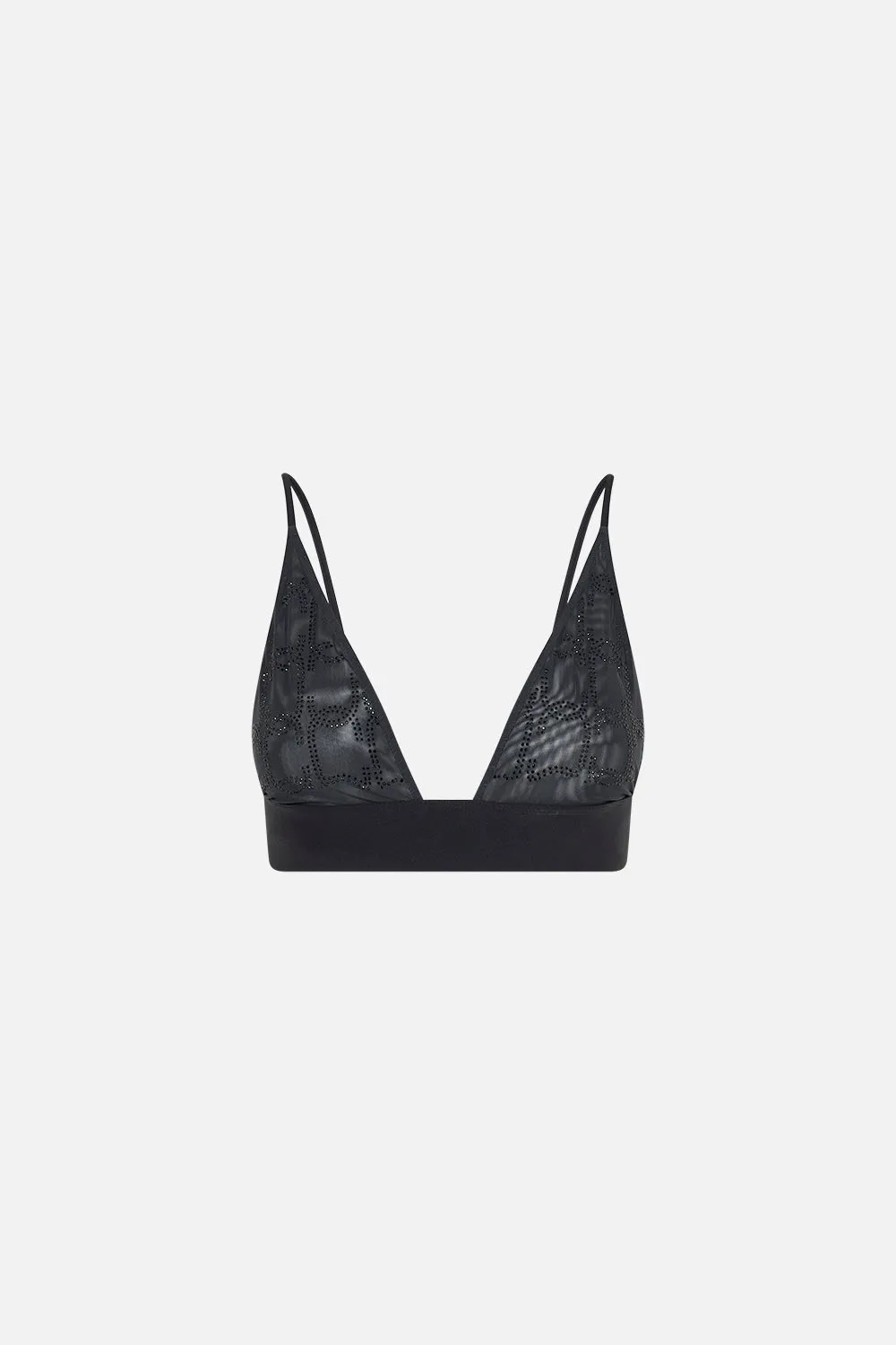 MESH SOFT PULL ON TRI BRA SOLID BLACK sold by Camilla product image thumbnail 3