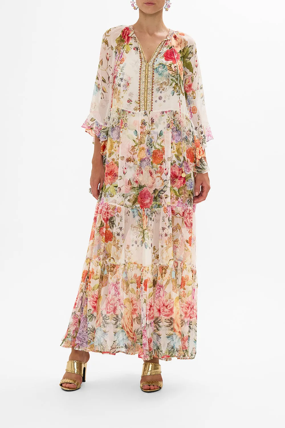 WIDE SLEEVE GATHERED DRESS SEW YESTERDAY sold by Camilla