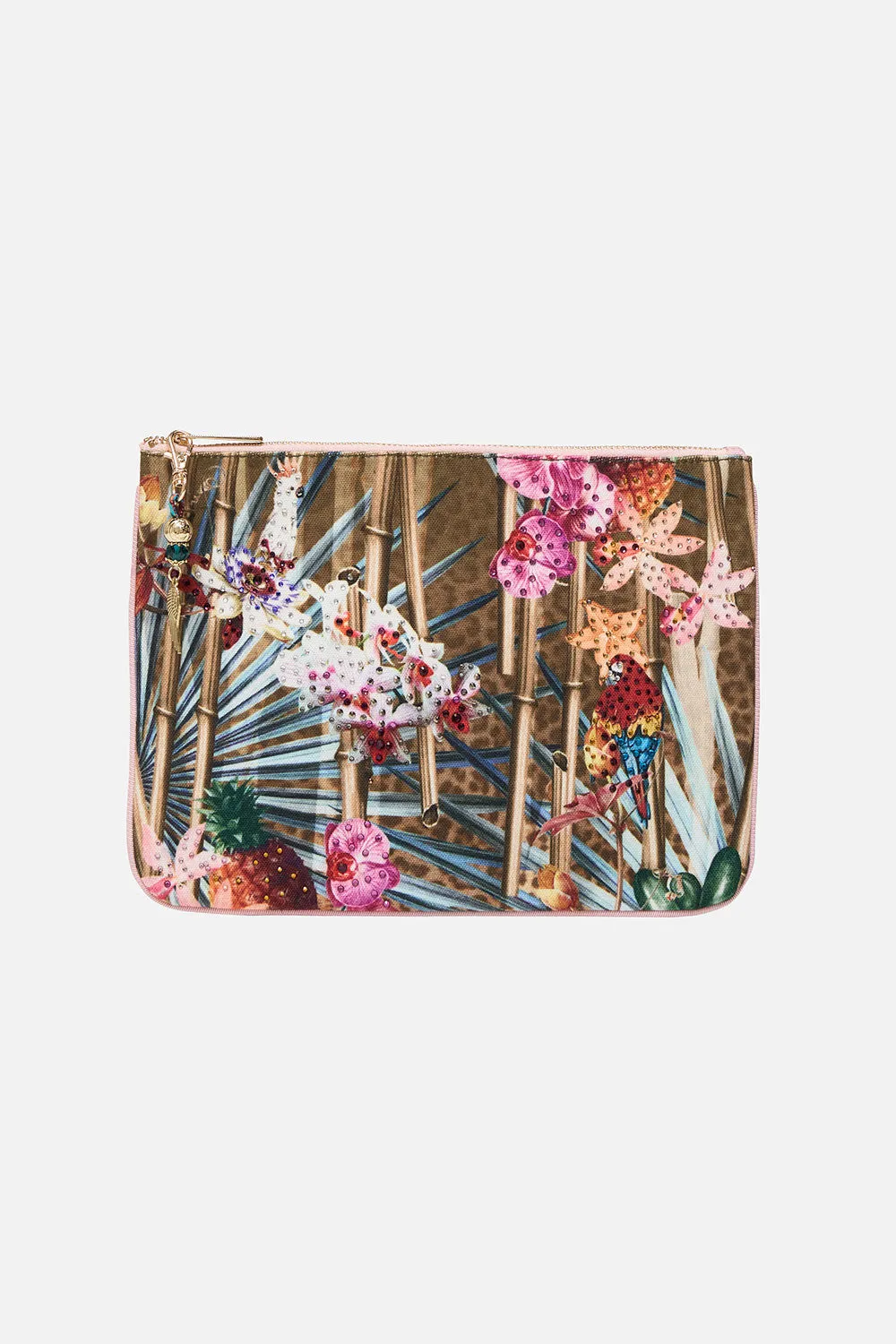 SMALL CANVAS CLUTCH PASSPORT TO PARADISE sold by Camilla