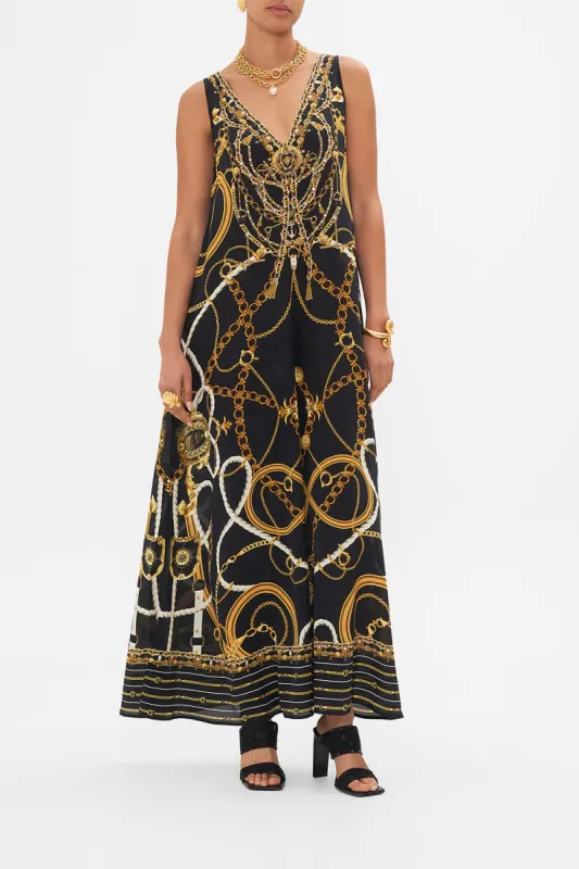 V NECK FLARED JUMPSUIT COAST TO COAST sold by Camilla