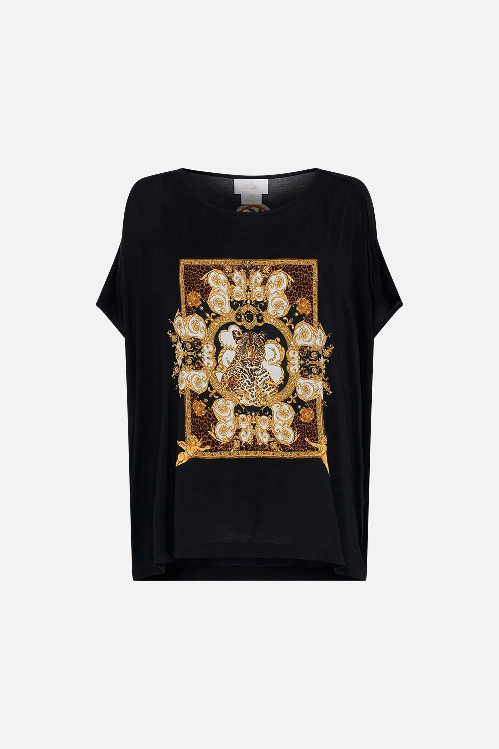 LOOSE FIT ROUND NECK TEE - BLACK FEELING FRESCO sold by Camilla product image thumbnail 3