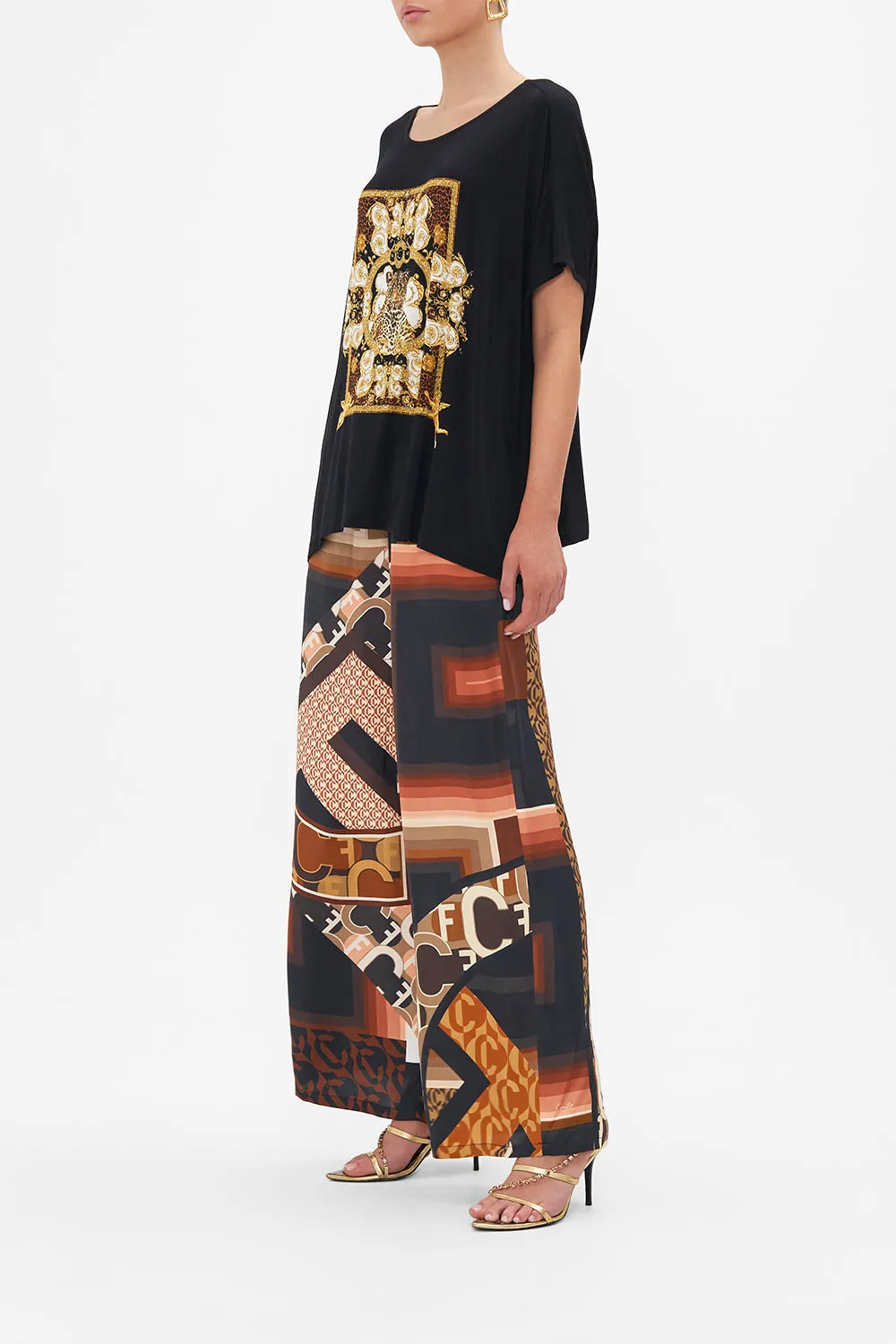 LOOSE FIT ROUND NECK TEE - BLACK FEELING FRESCO sold by Camilla product image thumbnail 4