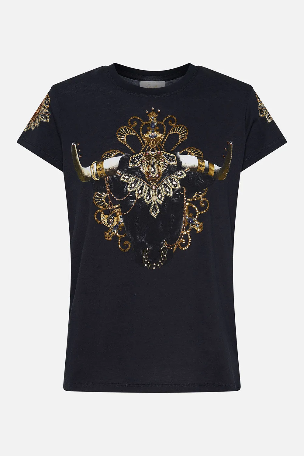 SLIM FIT ROUND NECK T-SHIRT ITS ALL OVER TORERO sold by Camilla product image thumbnail 3