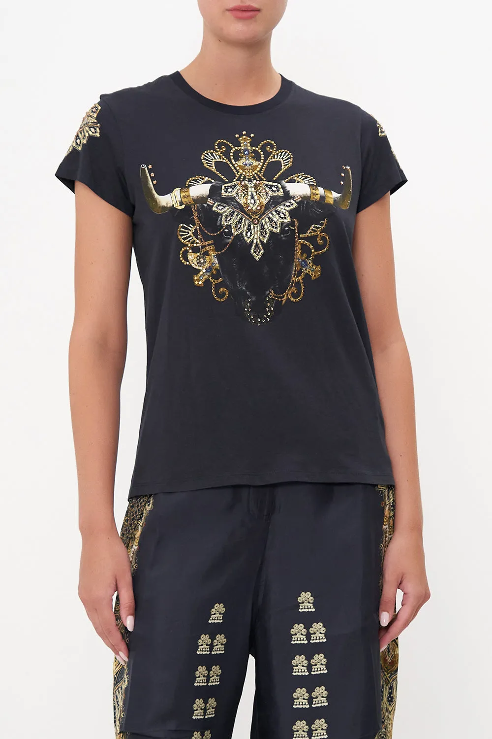 SLIM FIT ROUND NECK T-SHIRT ITS ALL OVER TORERO sold by Camilla product image thumbnail 5