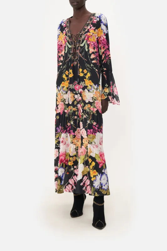 LACE UP DRESS WITH TIERED HEM LIBERTINE LADY sold by Camilla