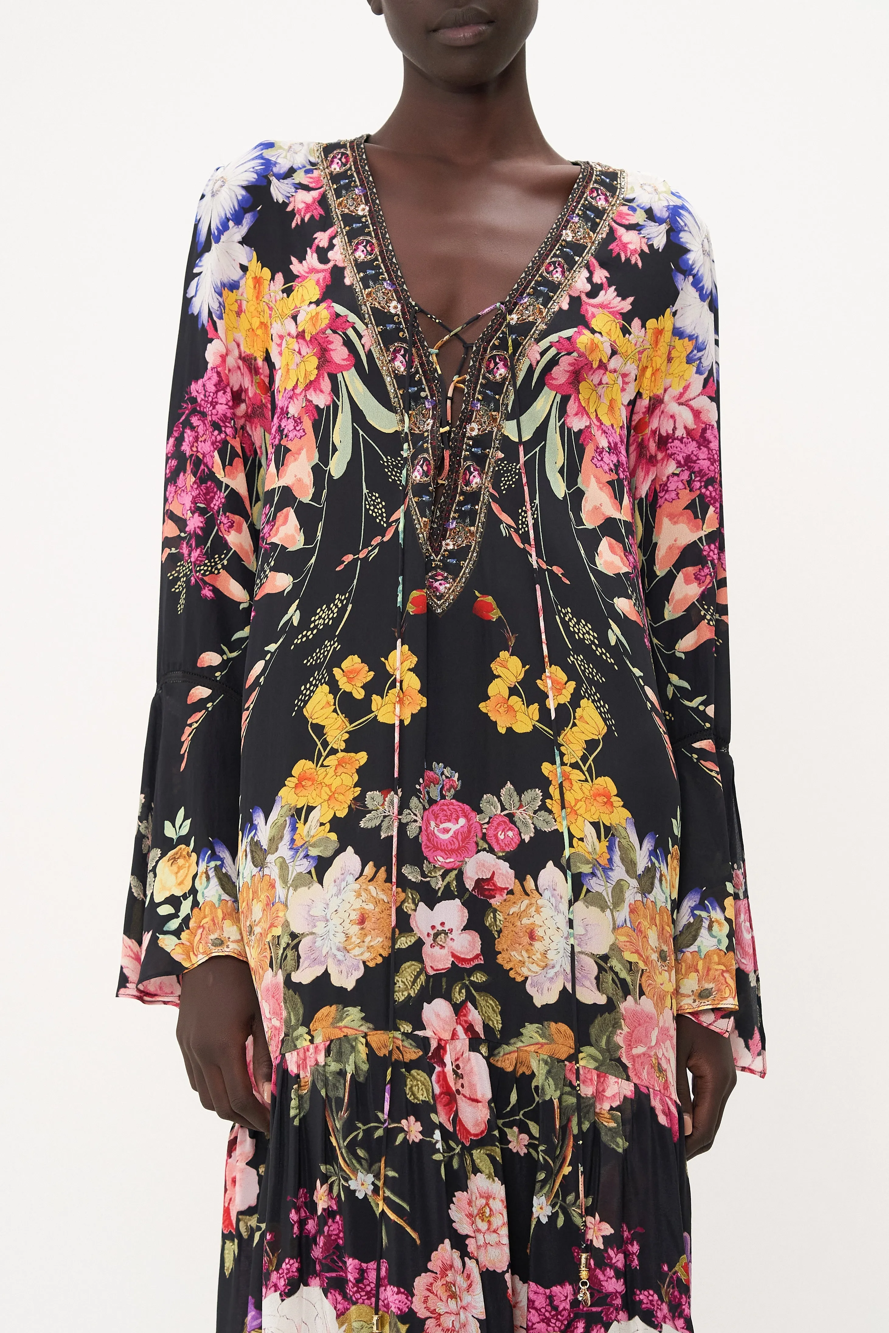 LACE UP DRESS WITH TIERED HEM LIBERTINE LADY sold by Camilla product image thumbnail 5