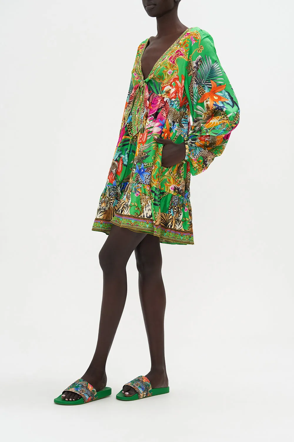 SHORT TIE FRONT BLOUSON DRESS CURIOUS AND CURIOUSER sold by Camilla product image thumbnail 4