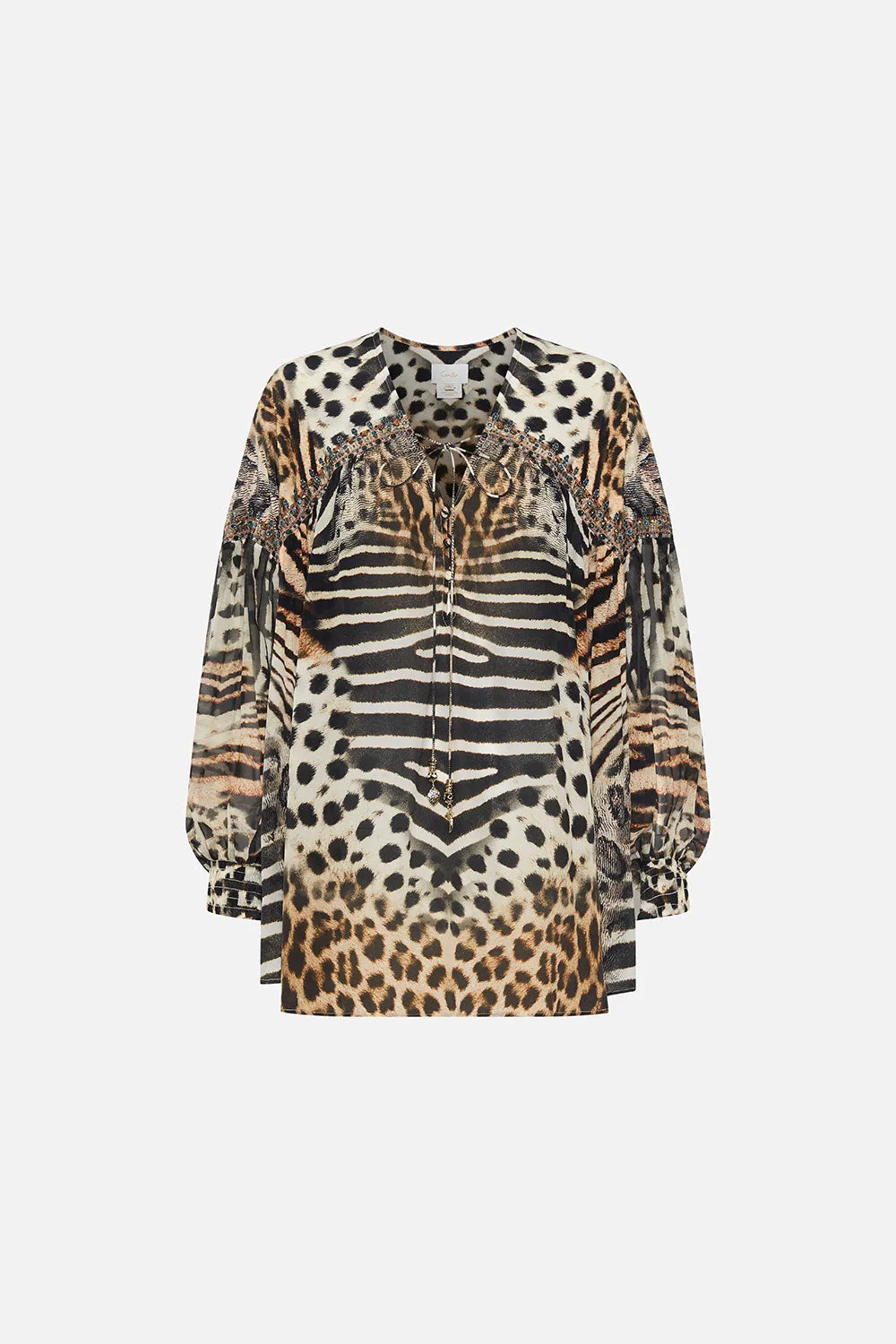 BLOUSON BLOUSE WITH NECK TIE FOR THE LOVE OF LEO sold by Camilla product image thumbnail 3