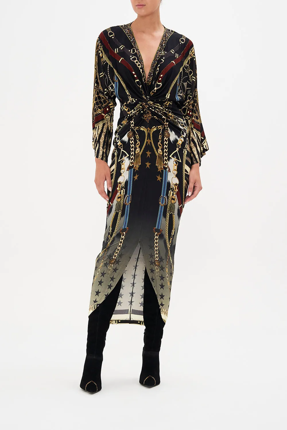 LONG SPLIT FRONT TWIST DRESS BOSS OF THE BRUMBIES sold by Camilla