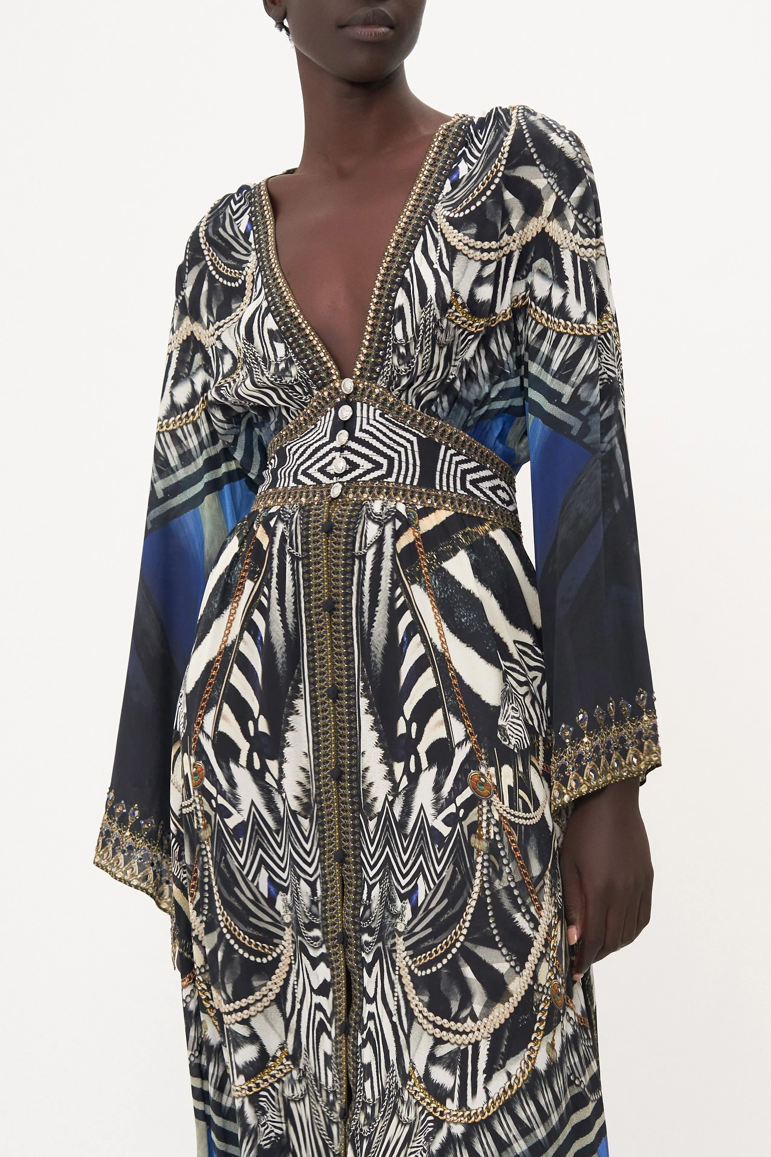 KIMONO SLEEVE DRESS WITH SHIRRING DETAIL KNIGHT OF THE WILD sold by Camilla product image thumbnail 5