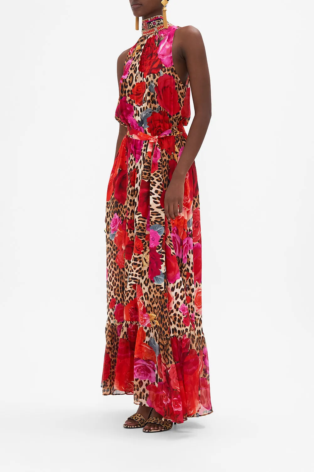 NECKTIE DRESS WITH ELASTICATED WAIST HEART LIKE A WILDFLOWER sold by Camilla product image thumbnail 4