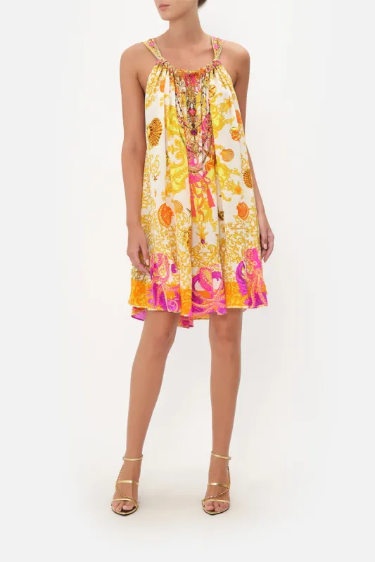 SHORT DRAWSTRING FRILL DRESS SQUID SQUAD sold by Camilla