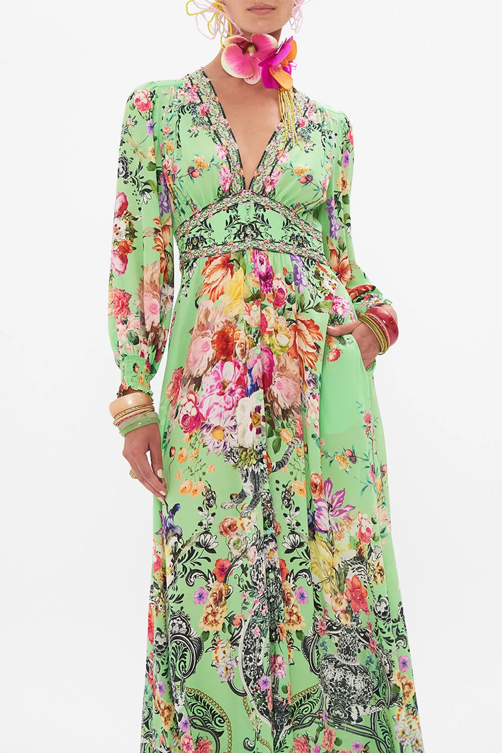 BUTTON DRESS WITH SHAPED WAISTBAND PORCELAIN DREAM sold by Camilla product image thumbnail 5